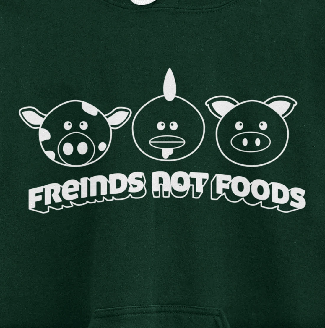 Friends Not Food Animal Rights Cow Pig Chicken Pullover Hoodie