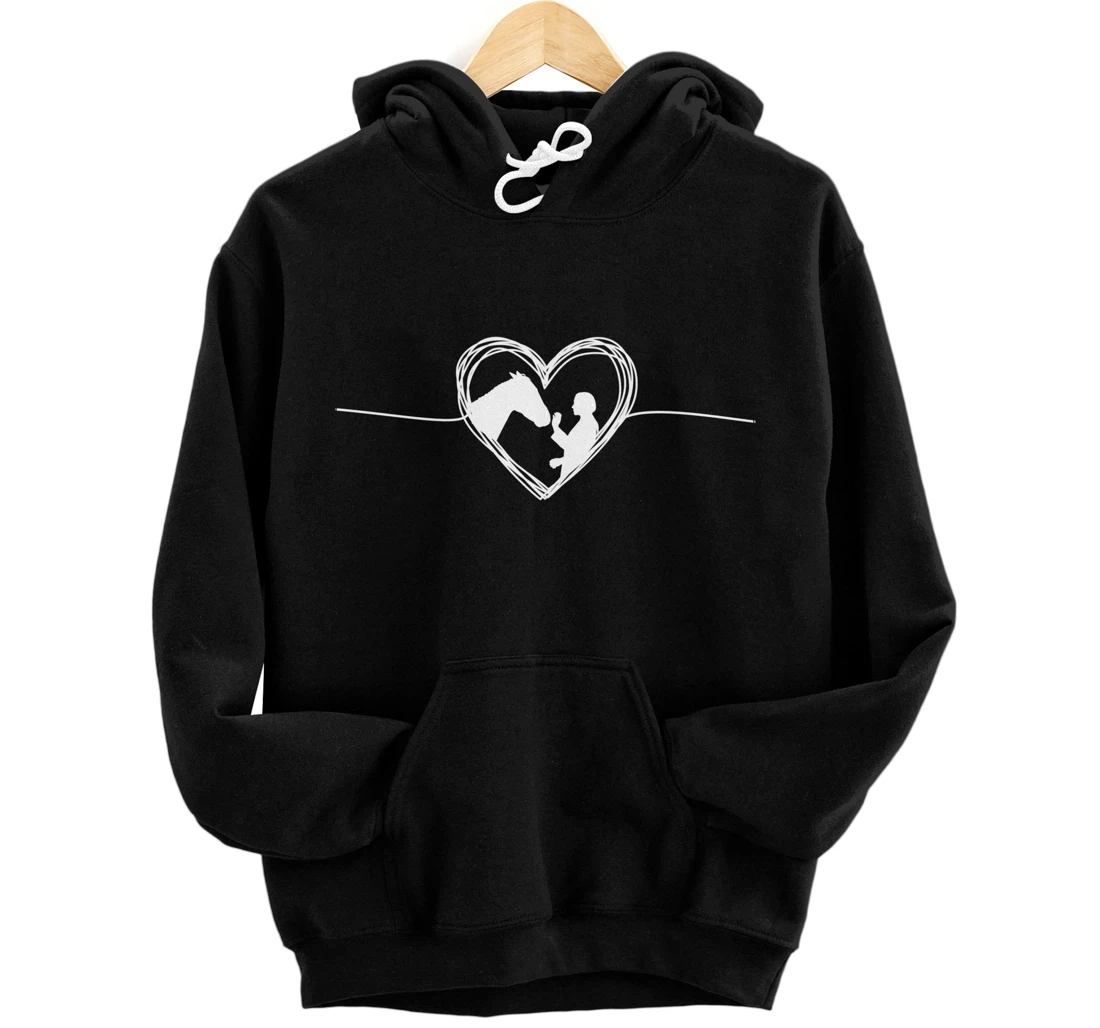 Equestrian Pets Horse Inside Heart Women Ladies Girls Teens Pullover Hoodie
