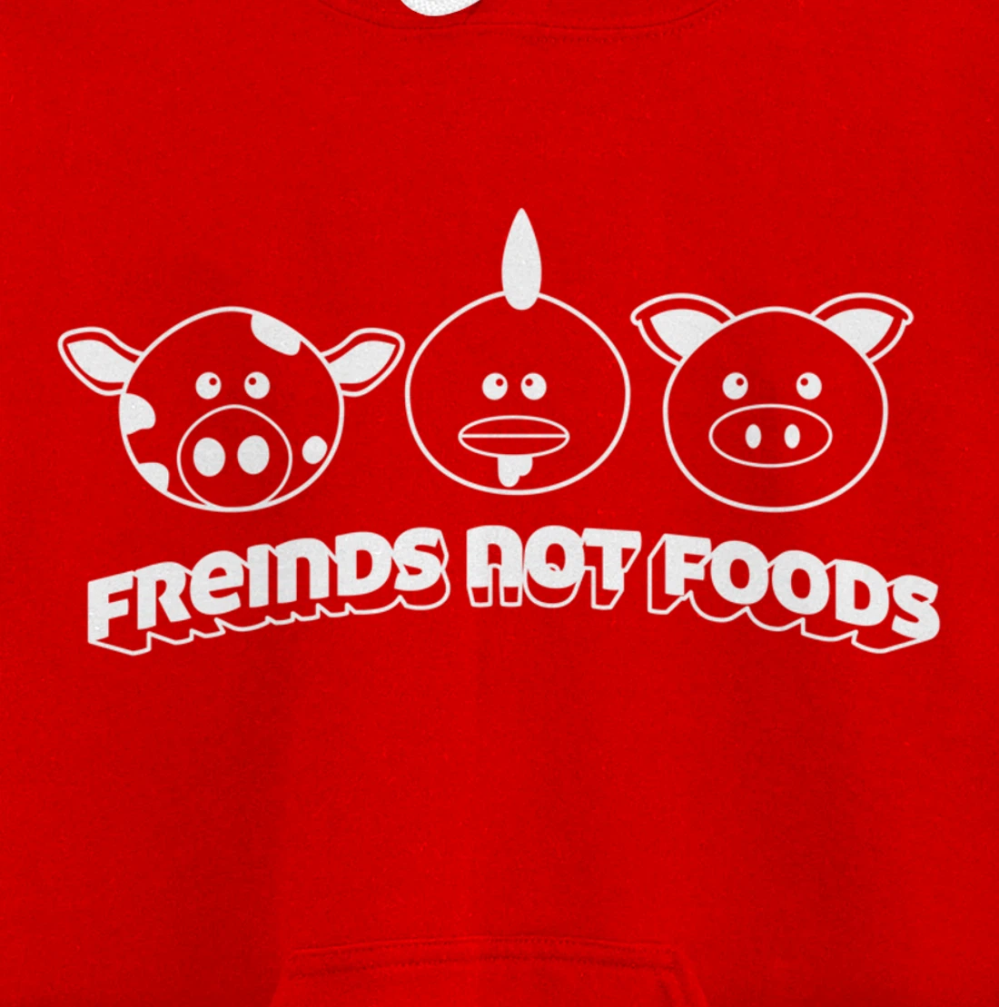Friends Not Food Animal Rights Cow Pig Chicken Pullover Hoodie