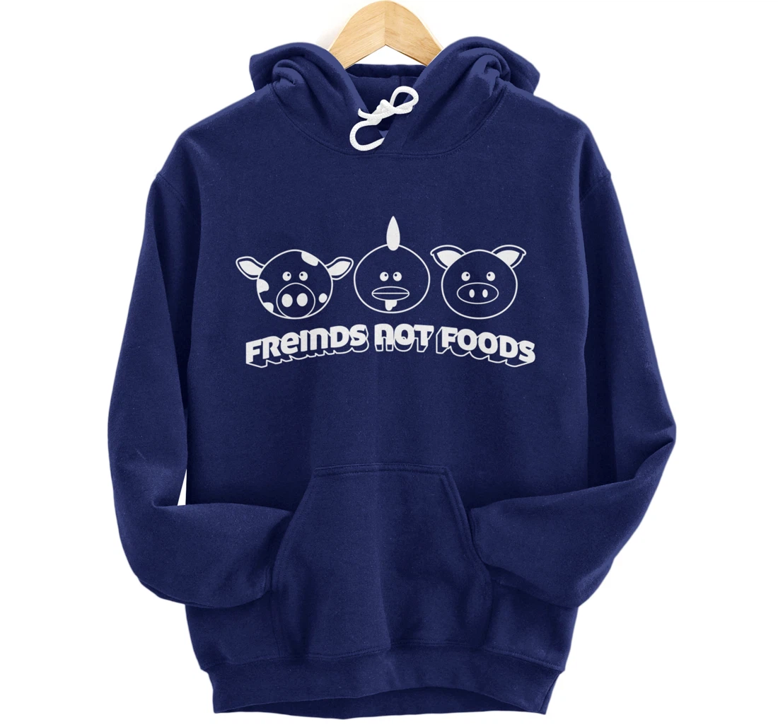 Friends Not Food Animal Rights Cow Pig Chicken Pullover Hoodie