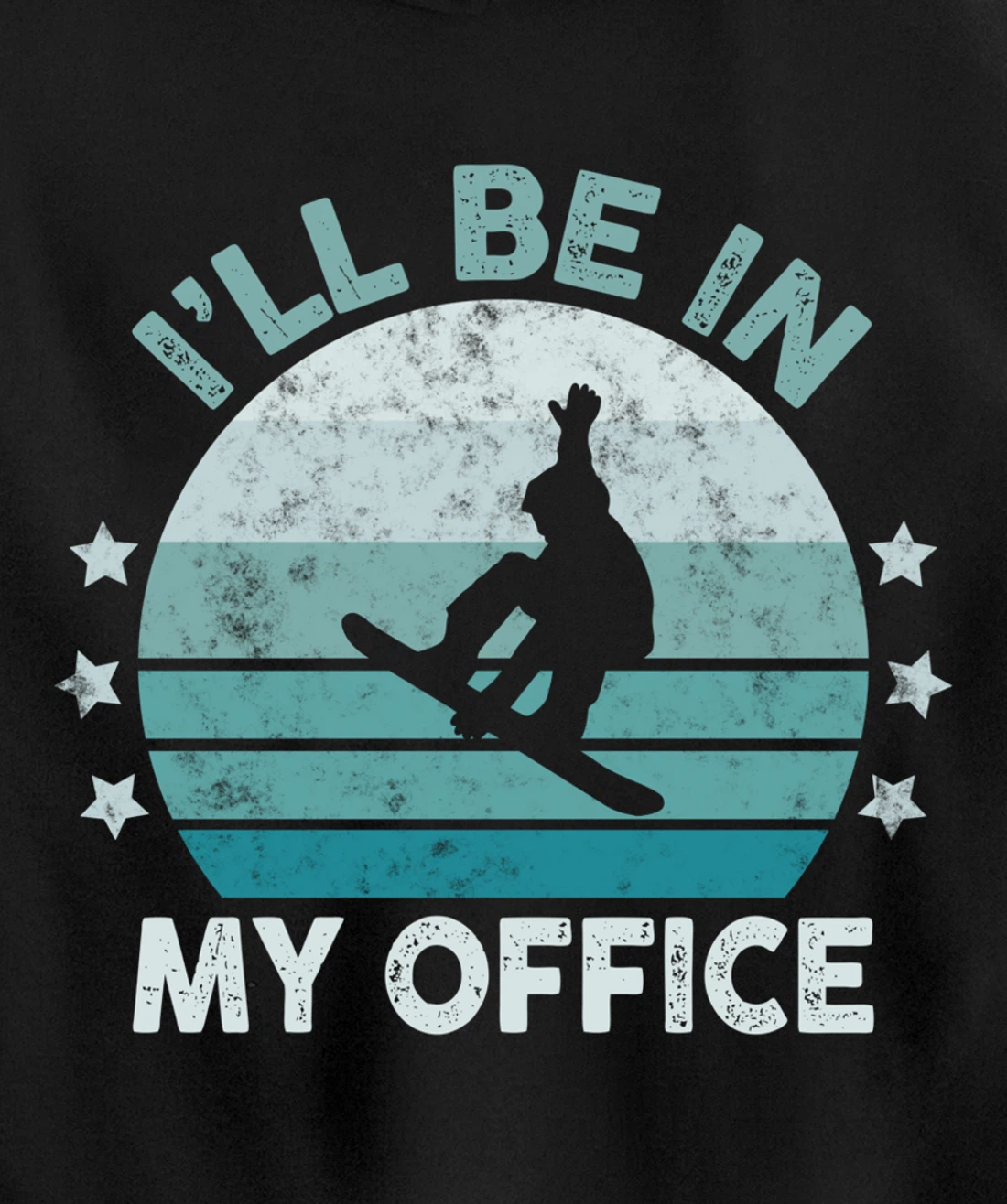 Snowboarding I’ll Be In My Office Winter Ice Sports Retro Pullover Hoodie