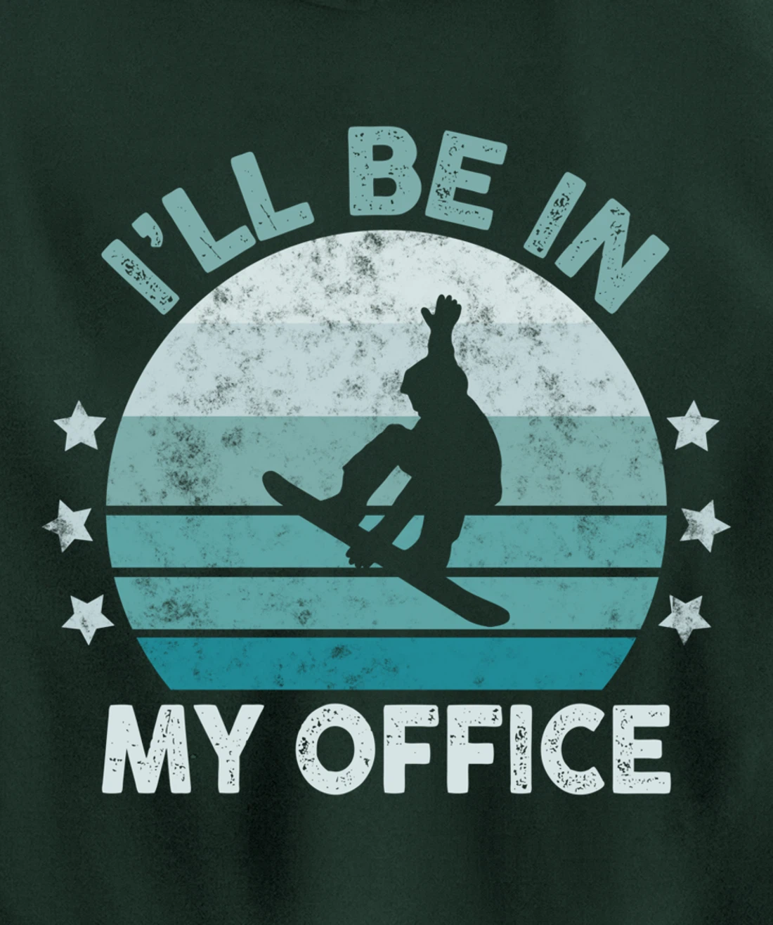 Snowboarding I’ll Be In My Office Winter Ice Sports Retro Pullover Hoodie