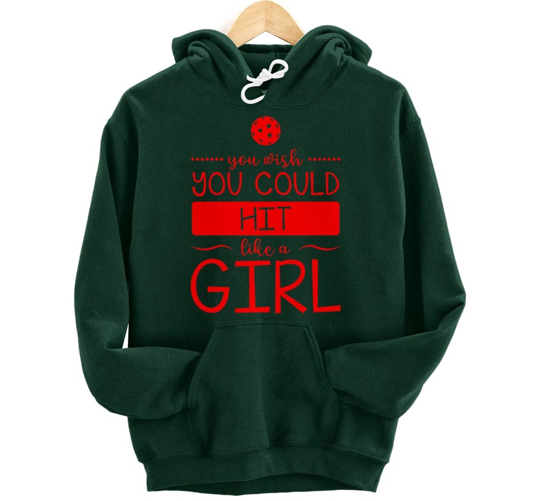 Girls Pickleball Hit Like a Girl Paddleball Dinking Sport Pullover Hoodie
