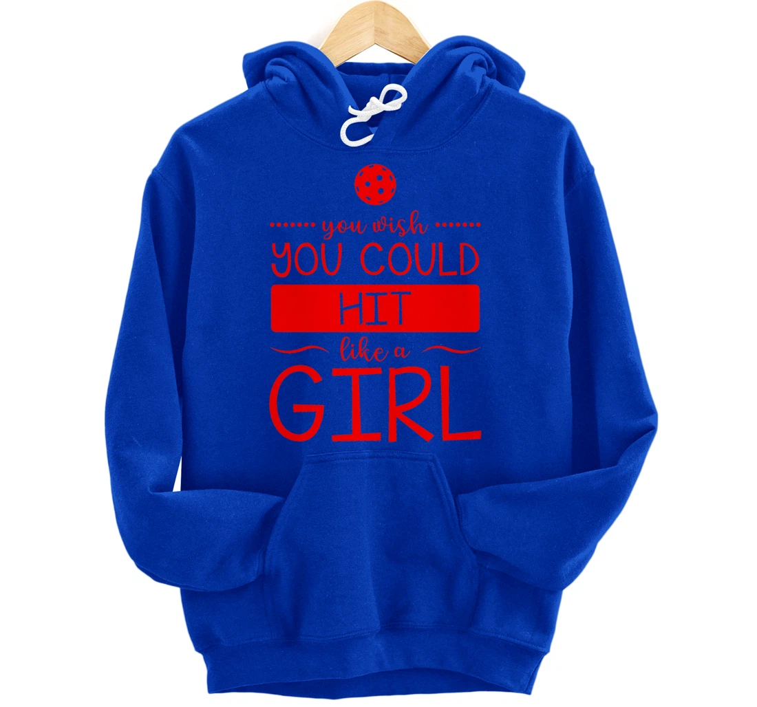Girls Pickleball Hit Like a Girl Paddleball Dinking Sport Pullover Hoodie