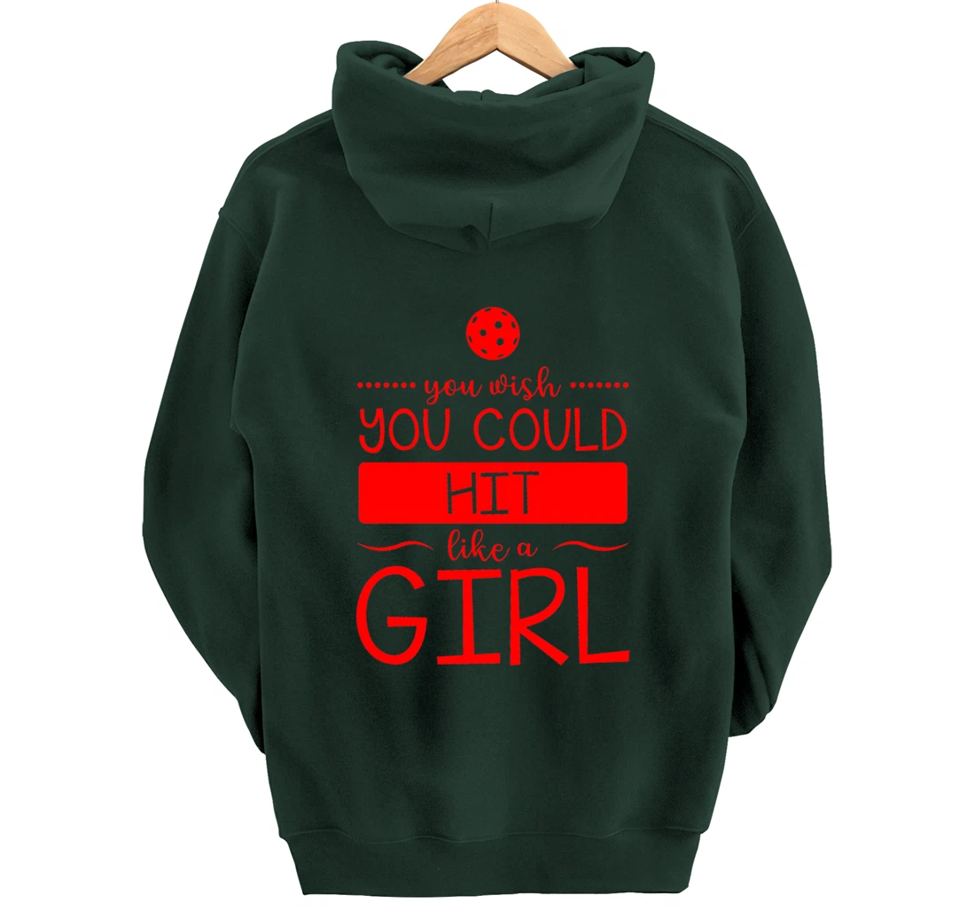 Girls Pickleball Hit Like a Girl Paddleball Dinking Sport Pullover Hoodie