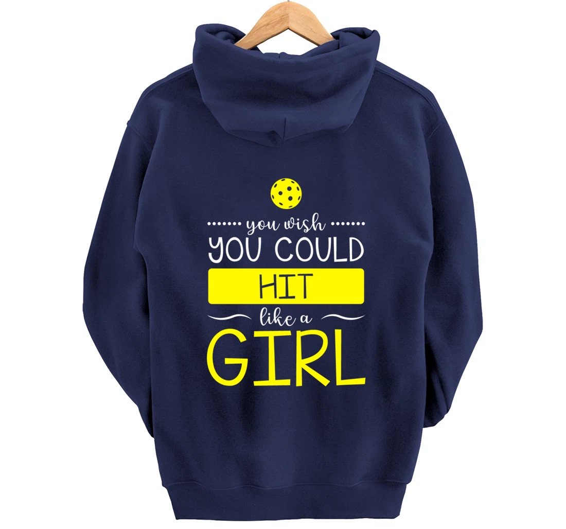 Girls Pickleball Hit Like a Girl Paddleball Dinking Sport Pullover Hoodie