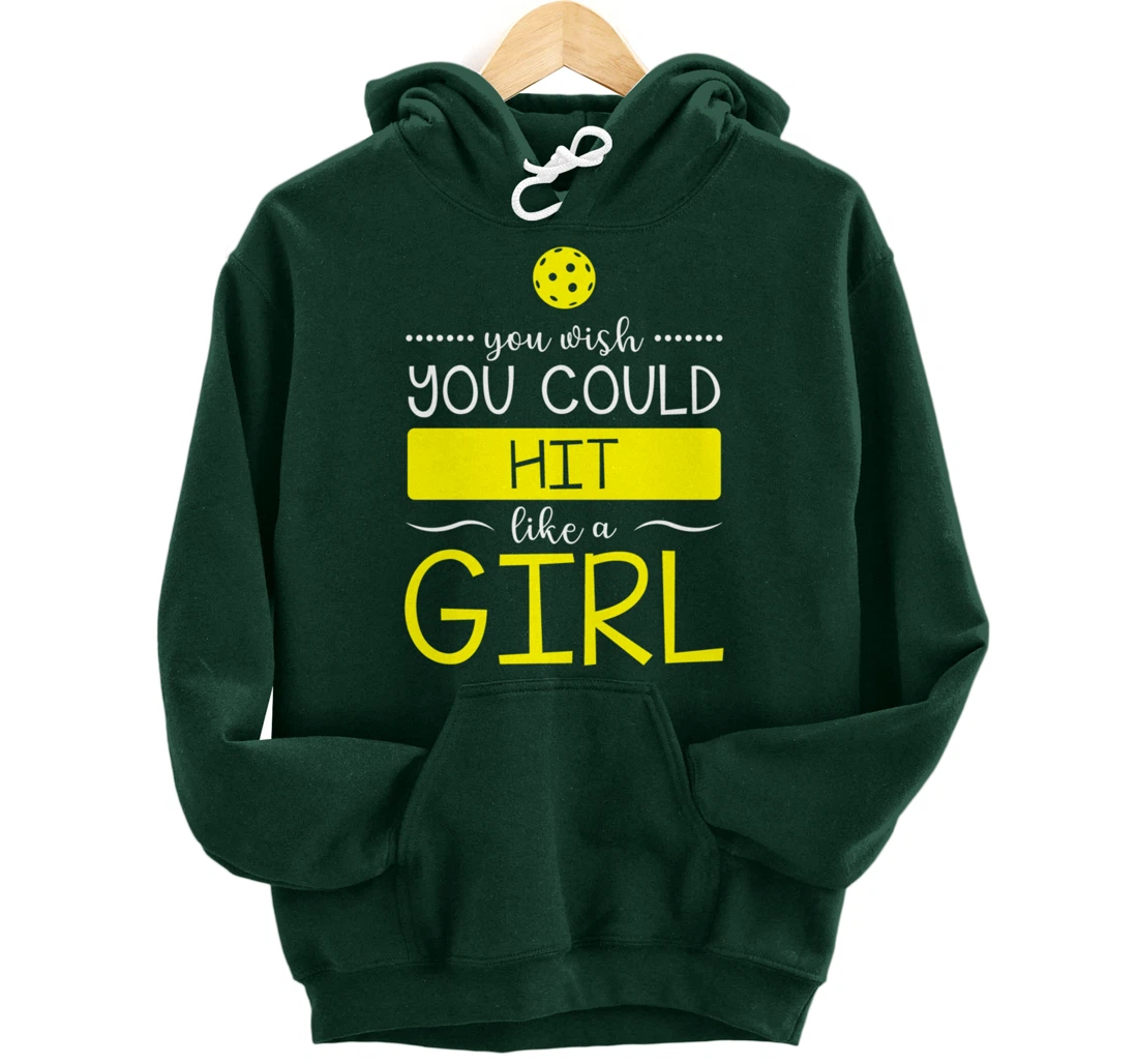 Girls Pickleball Hit Like a Girl Paddleball Dinking Sport Pullover Hoodie