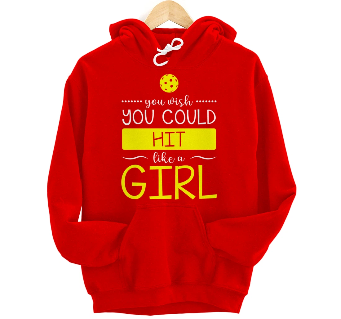 Girls Pickleball Hit Like a Girl Paddleball Dinking Sport Pullover Hoodie