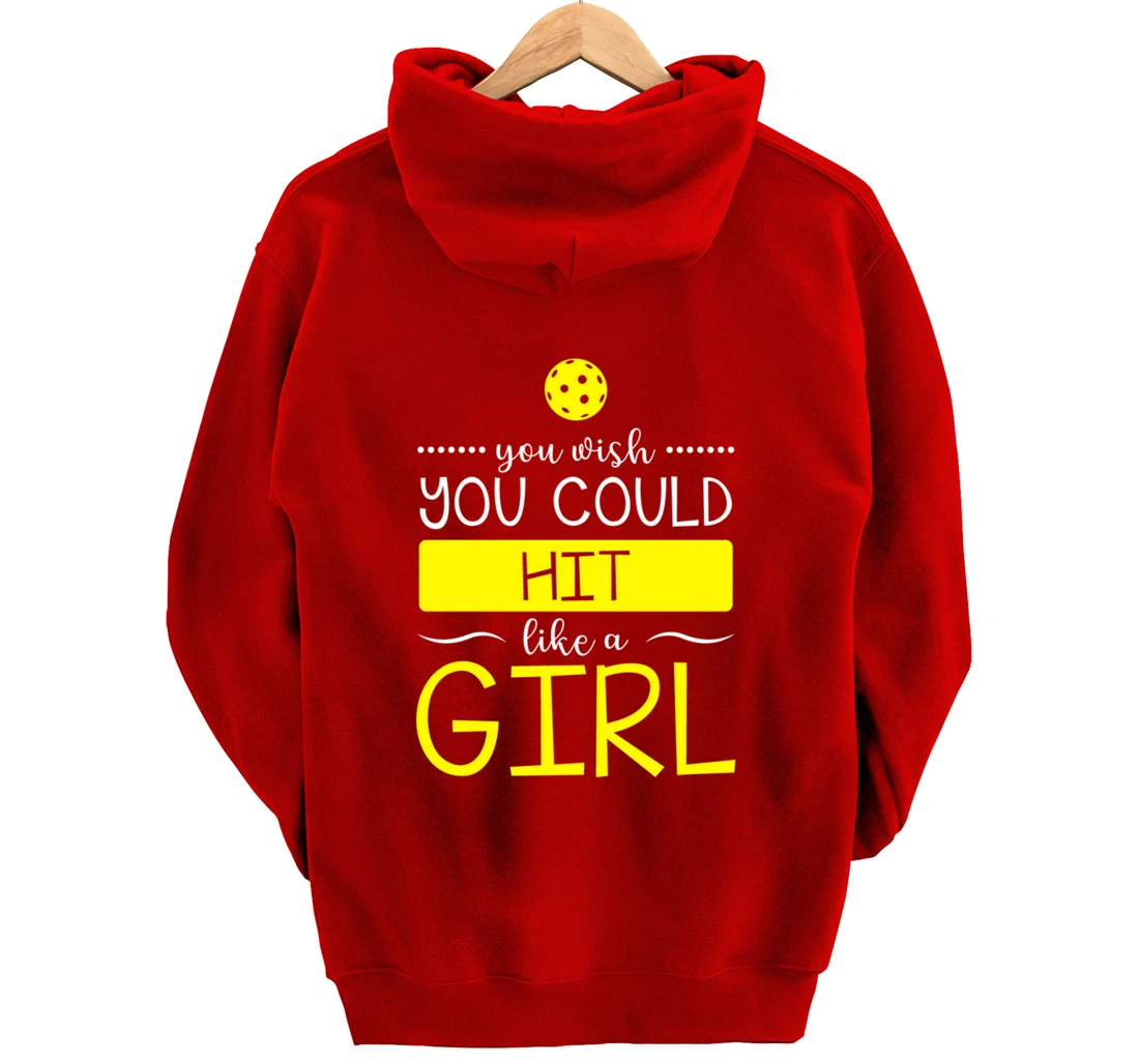 Girls Pickleball Hit Like a Girl Paddleball Dinking Sport Pullover Hoodie