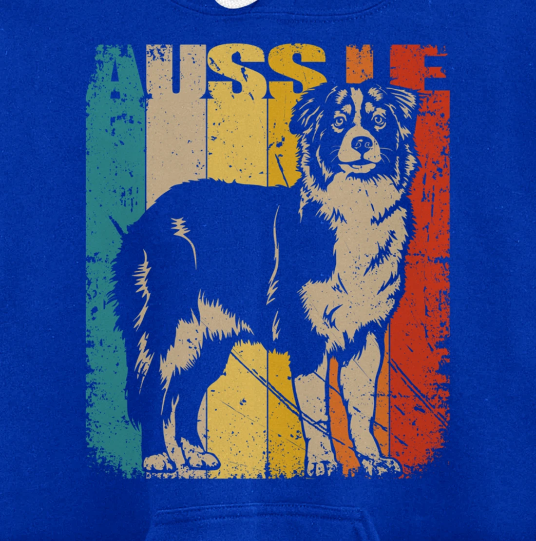 Vintage Retro Australian Shepherd, cute Aussie Dog Pullover Hoodie