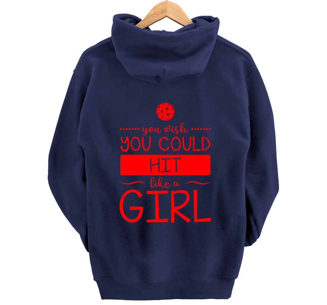 Girls Pickleball Hit Like a Girl Paddleball Dinking Sport Pullover Hoodie