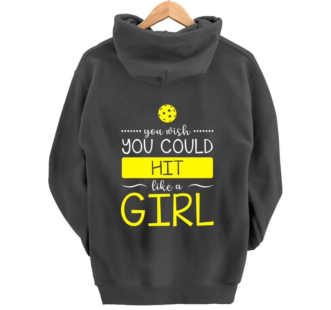 Girls Pickleball Hit Like a Girl Paddleball Dinking Sport Pullover Hoodie