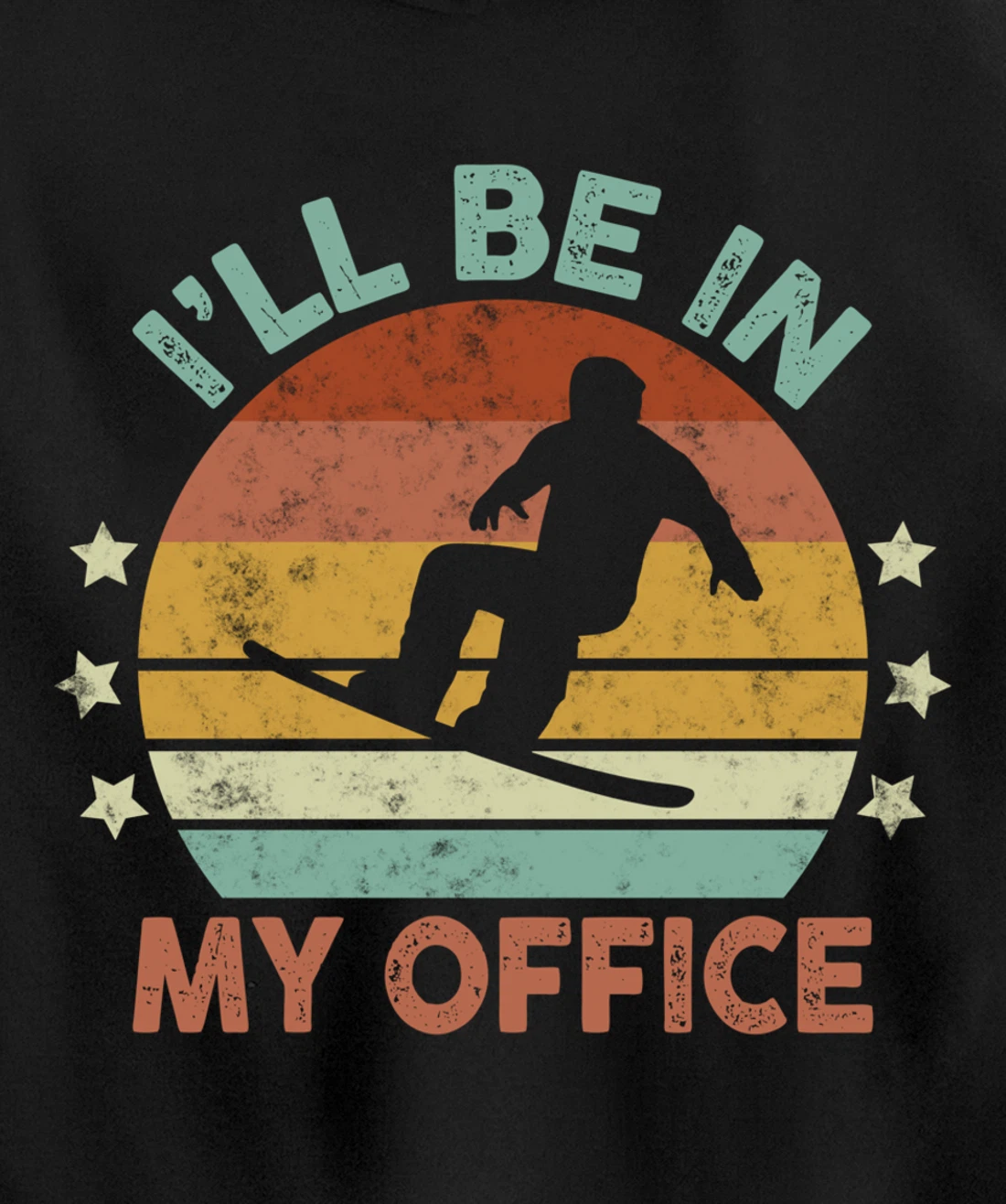 Snowboarding I’ll Be In My Office Winter Ice Sports Retro Pullover Hoodie