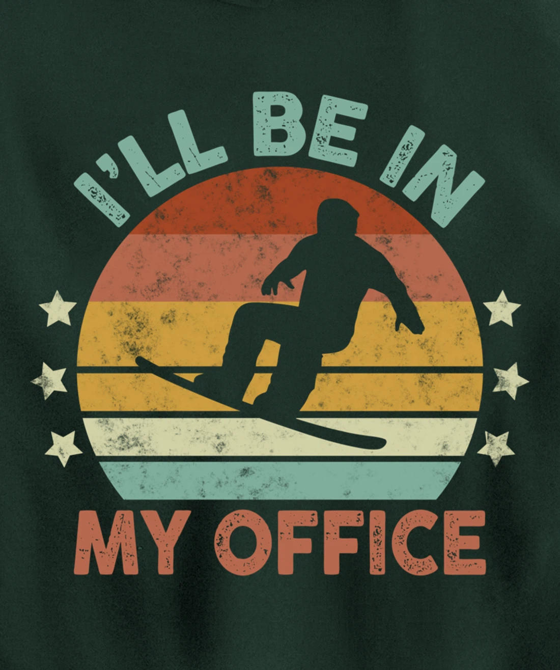 Snowboarding I’ll Be In My Office Winter Ice Sports Retro Pullover Hoodie