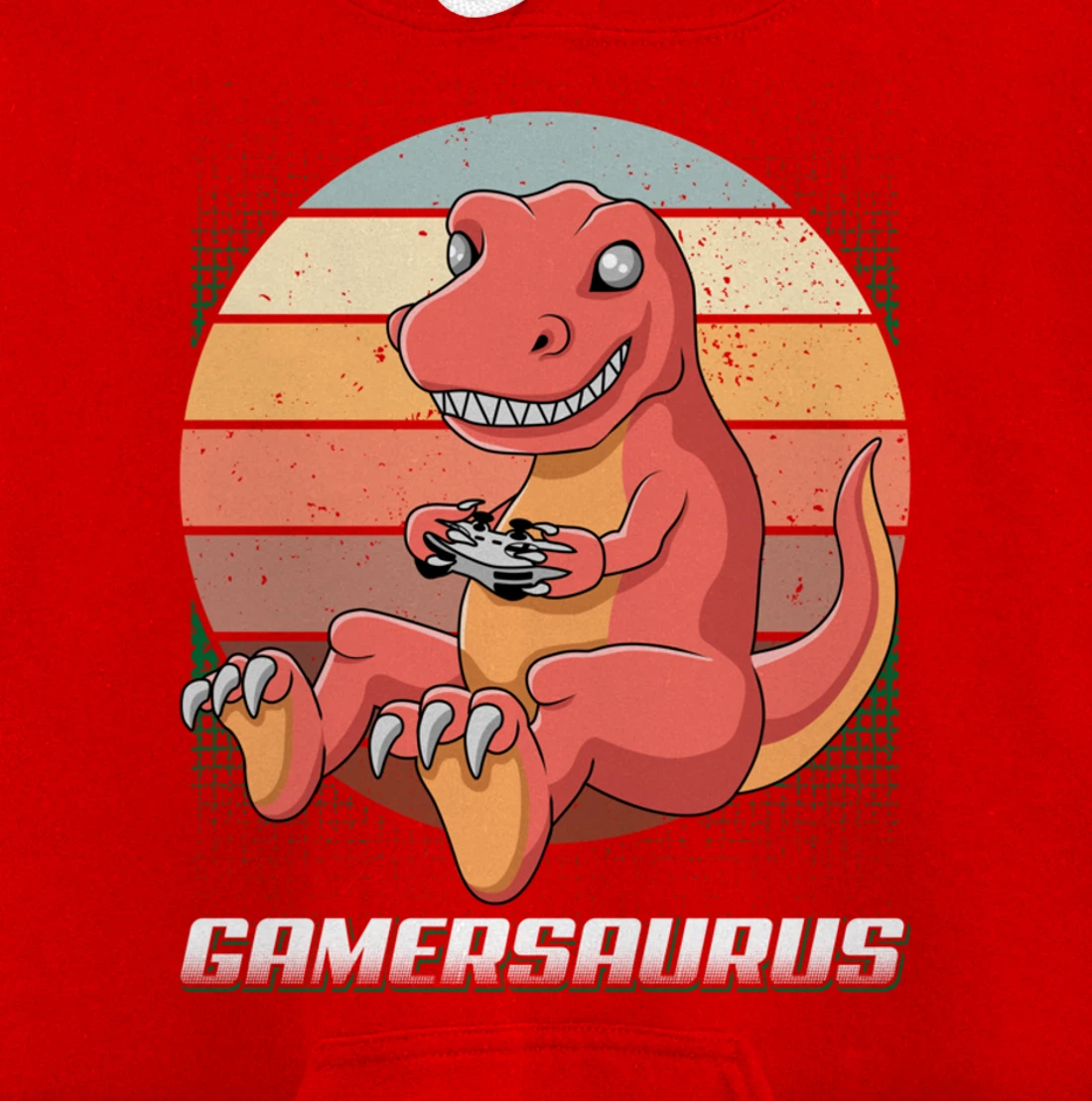 Gamersaurus T-Rex Gamer Dinosaur Funny Gaming Cowboy Pullover Hoodie