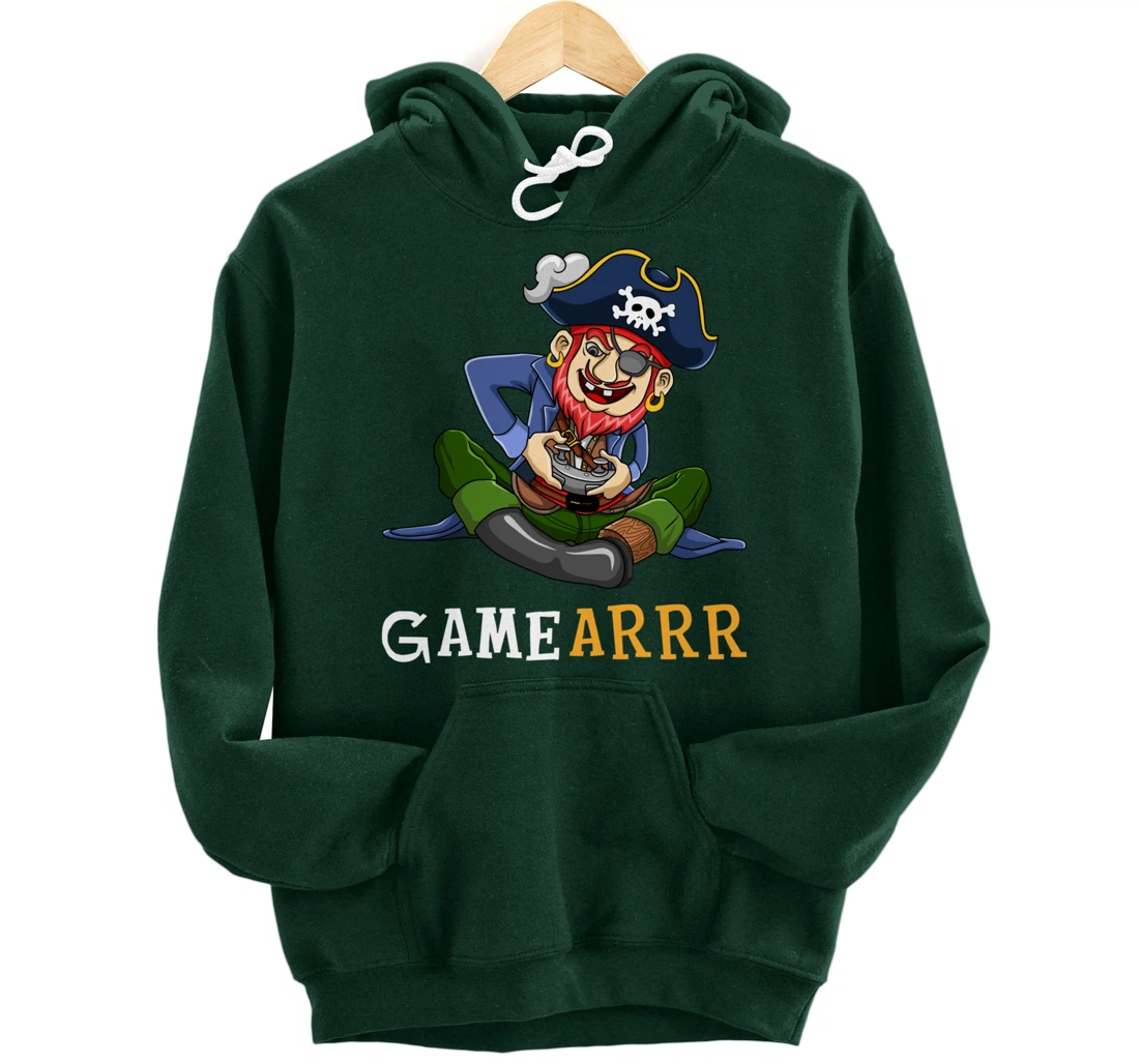 Gamearrr Gamer Pirate Hat Gaming Video Game Controller Pullover Hoodie