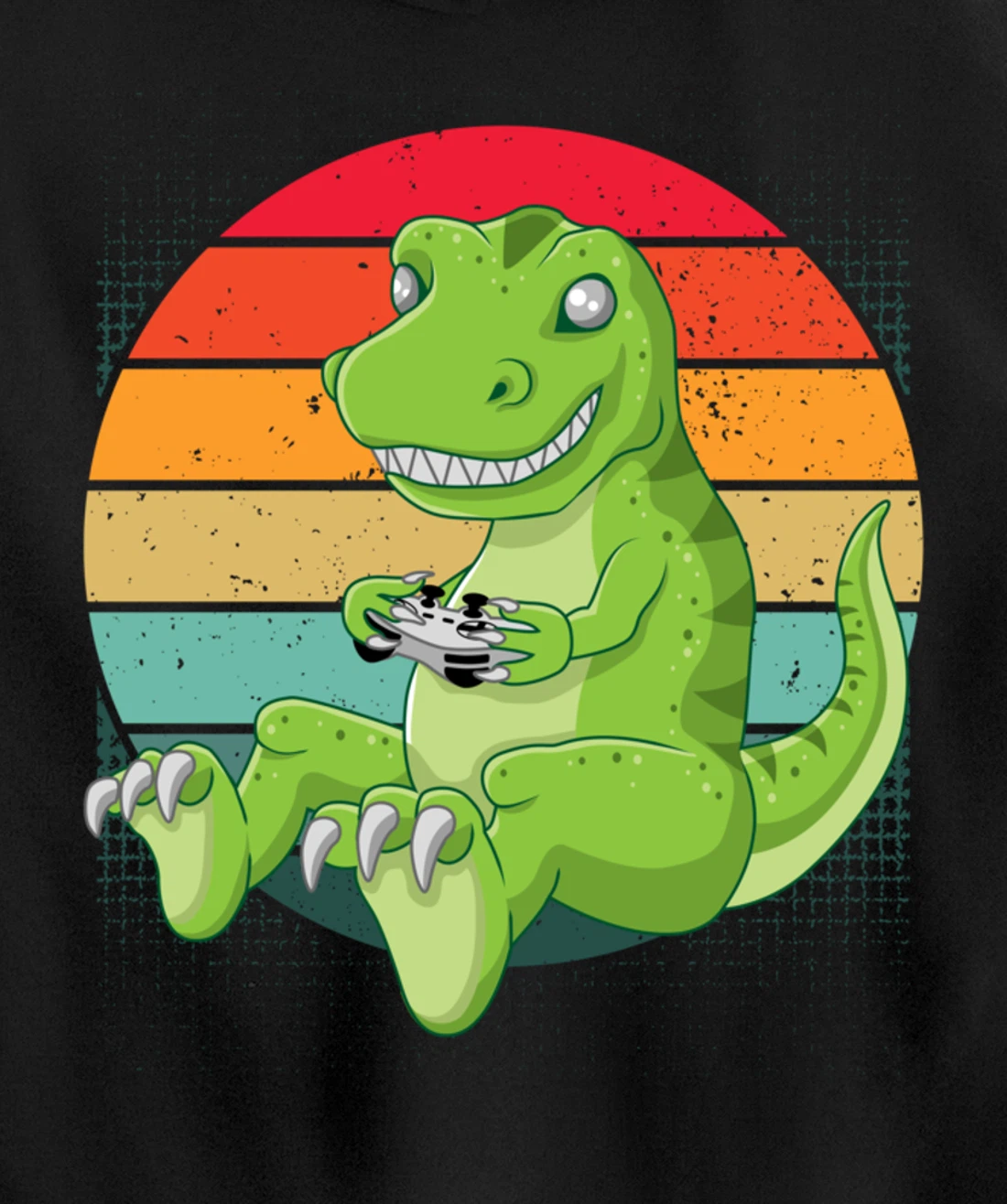 Gamersaurus T-Rex Gamer Dinosaur Funny Gaming Cowboy Pullover Hoodie