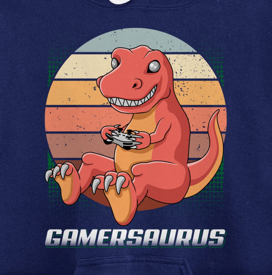 Gamersaurus T-Rex Gamer Dinosaur Funny Gaming Cowboy Pullover Hoodie