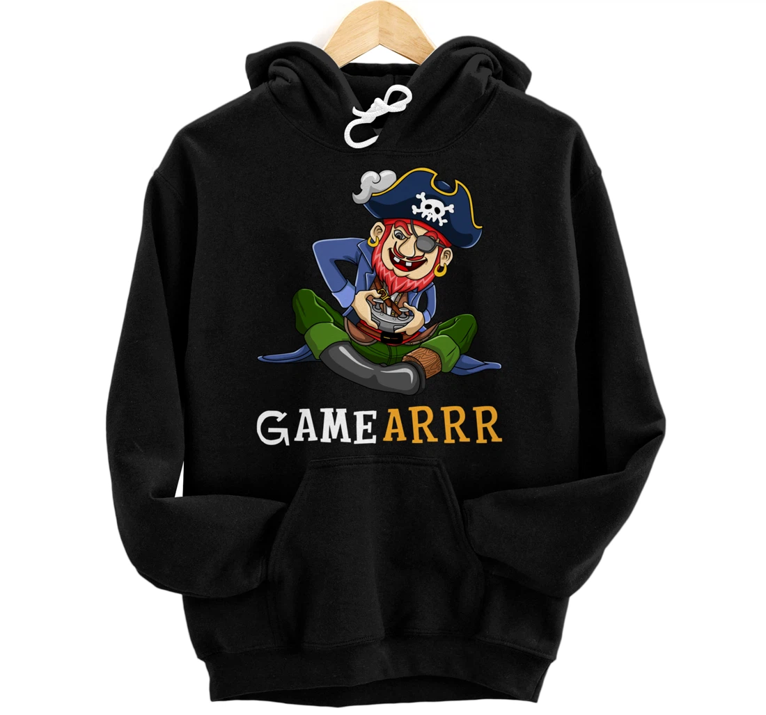 Gamearrr Gamer Pirate Hat Gaming Video Game Controller Pullover Hoodie