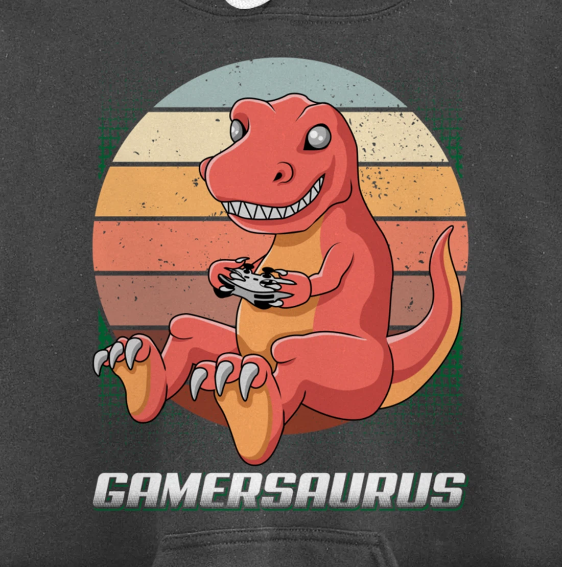 Gamersaurus T-Rex Gamer Dinosaur Funny Gaming Cowboy Pullover Hoodie