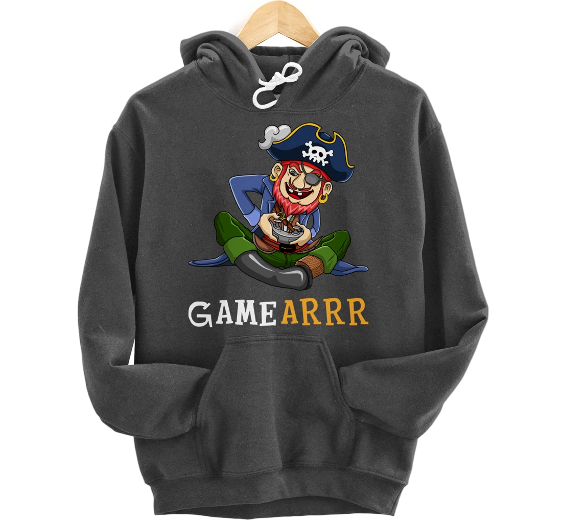 Gamearrr Gamer Pirate Hat Gaming Video Game Controller Pullover Hoodie