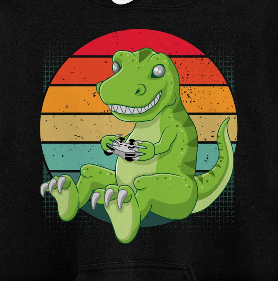 Gamersaurus T-Rex Gamer Dinosaur Funny Gaming Cowboy Pullover Hoodie