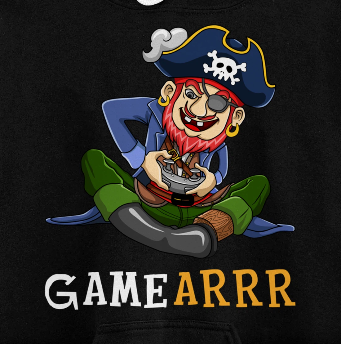 Gamearrr Gamer Pirate Hat Gaming Video Game Controller Pullover Hoodie