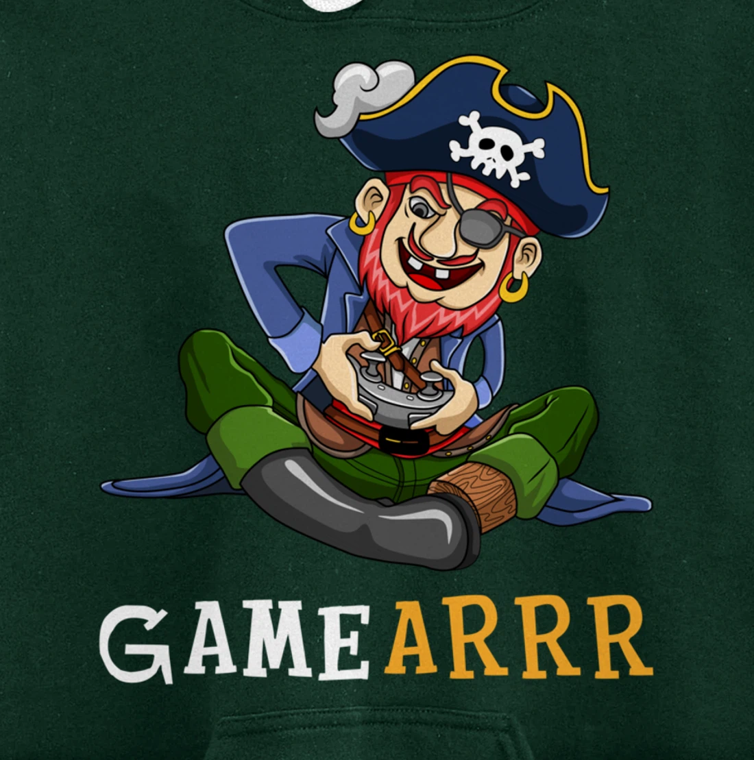 Gamearrr Gamer Pirate Hat Gaming Video Game Controller Pullover Hoodie