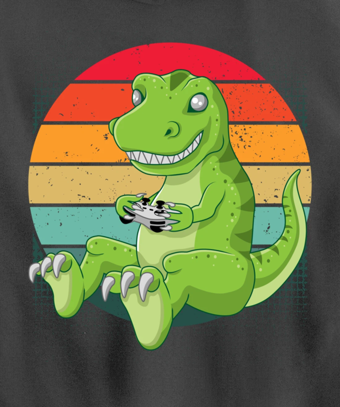 Gamersaurus T-Rex Gamer Dinosaur Funny Gaming Cowboy Pullover Hoodie