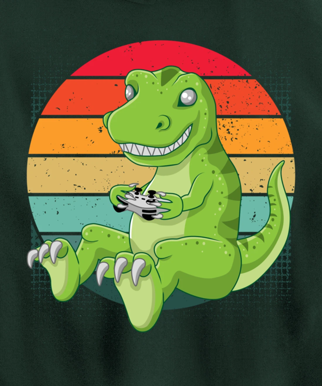 Gamersaurus T-Rex Gamer Dinosaur Funny Gaming Cowboy Pullover Hoodie
