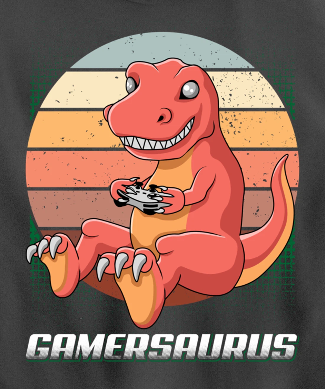 Gamersaurus T-Rex Gamer Dinosaur Funny Gaming Cowboy Pullover Hoodie