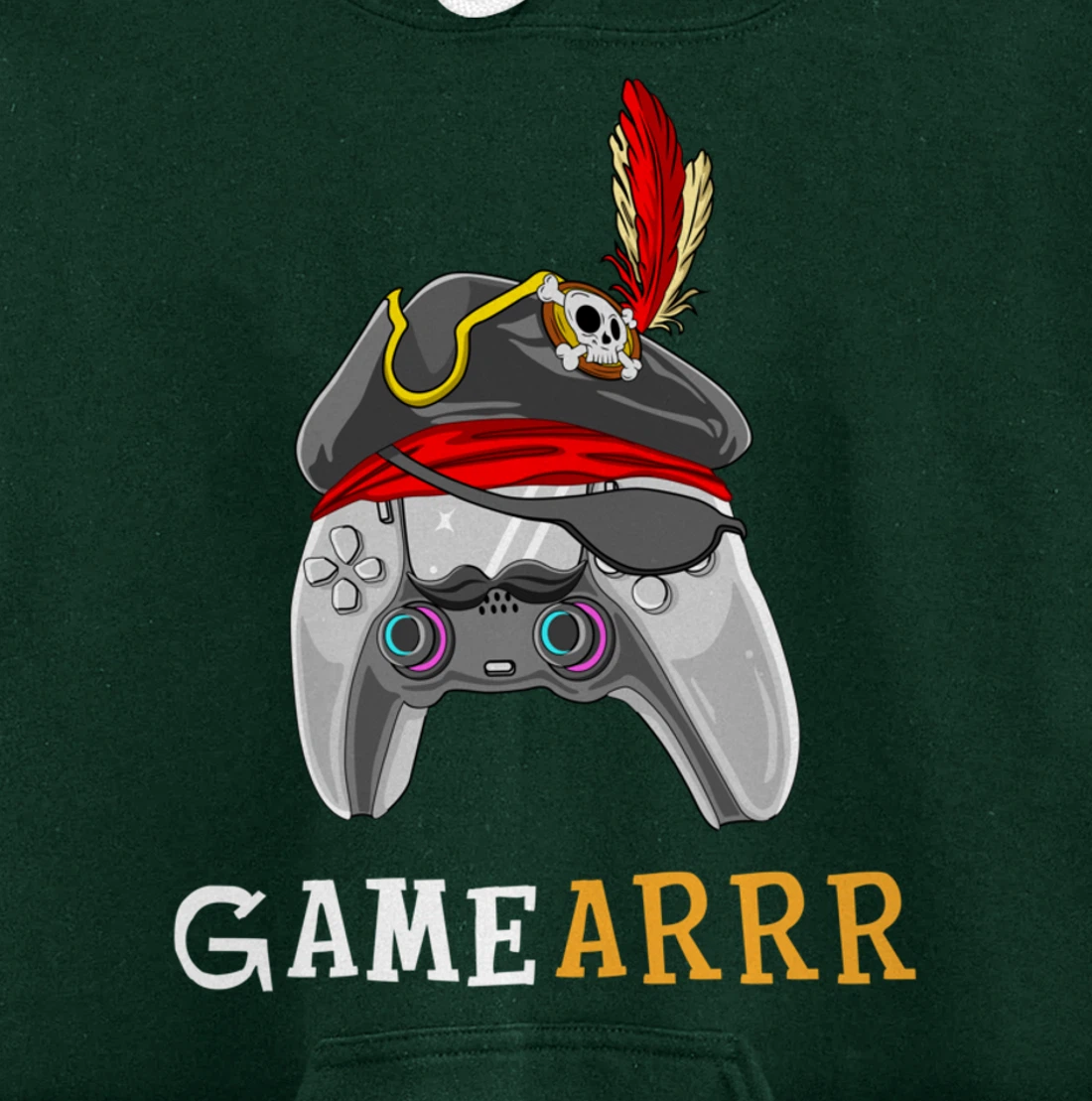 Gamearrr Gamer Pirate Hat Gaming Video Game Controller Pullover Hoodie