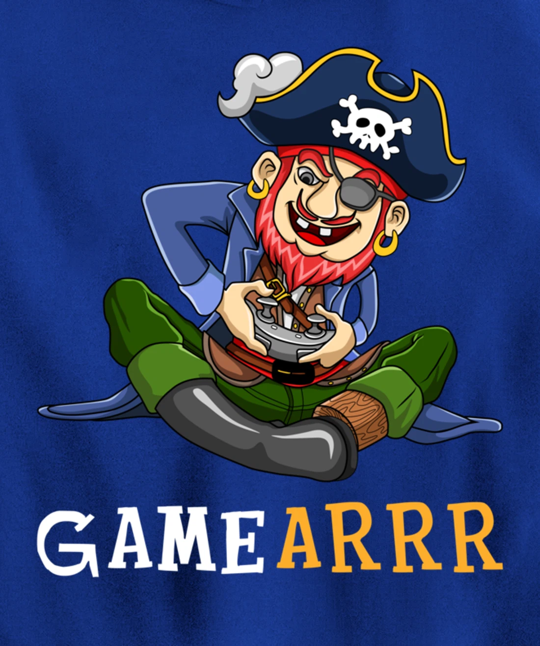 Gamearrr Gamer Pirate Hat Gaming Video Game Controller Pullover Hoodie