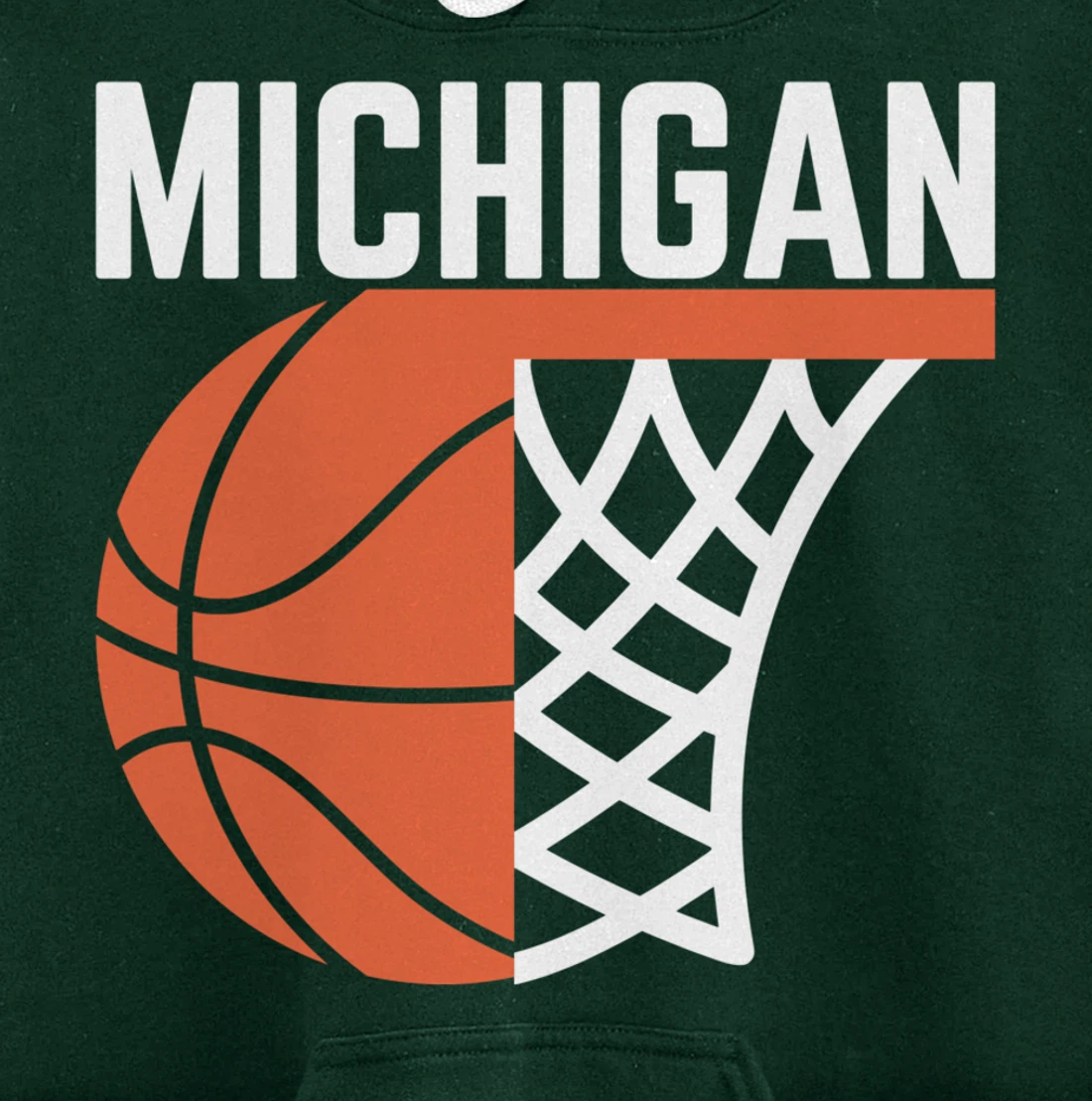 Michigan USA State net ball basketball graphic sport players Pullover Hoodie