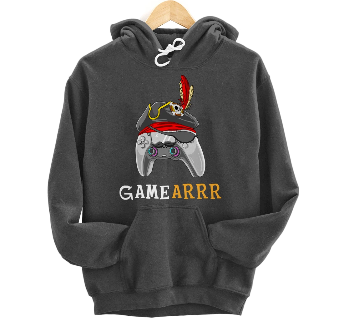 Gamearrr Gamer Pirate Hat Gaming Video Game Controller Pullover Hoodie