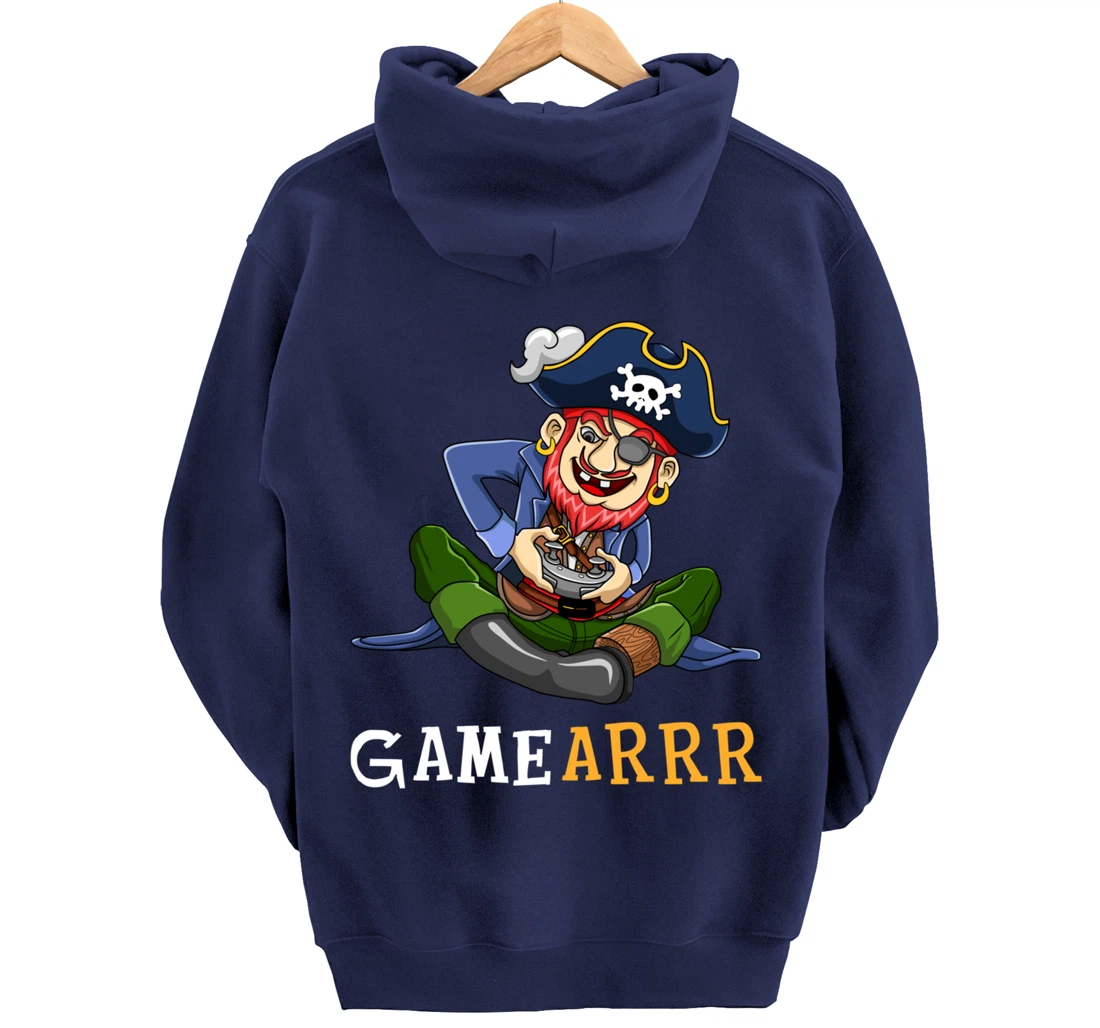 Gamearrr Gamer Pirate Hat Gaming Video Game Controller Pullover Hoodie