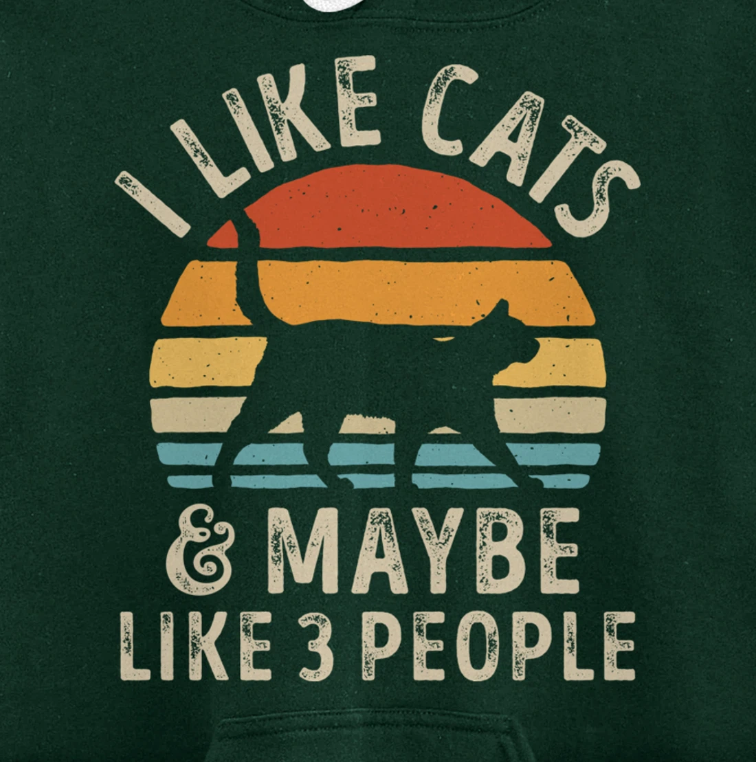 I Like Cats And Maybe Like 3 People Cat Retro Men Pullover Hoodie