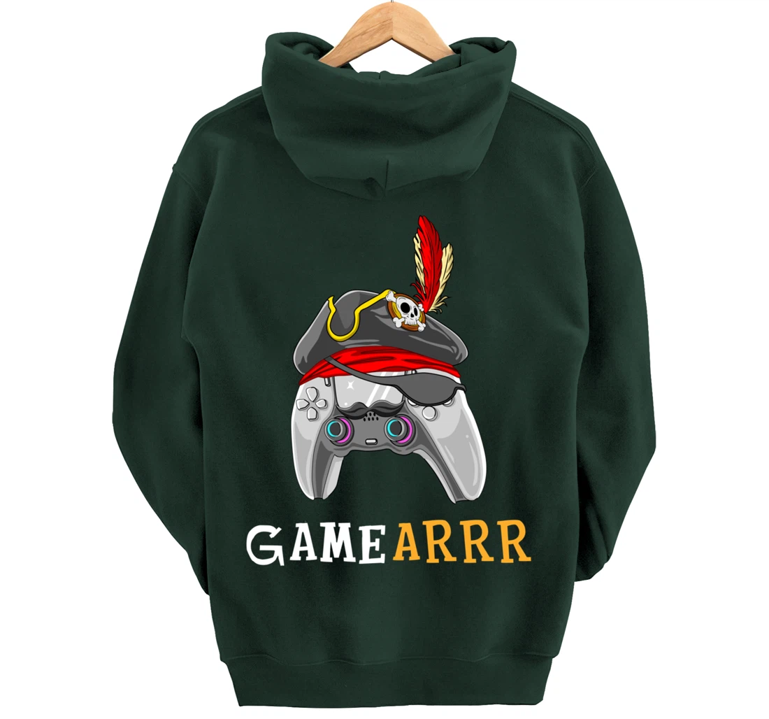 Gamearrr Gamer Pirate Hat Gaming Video Game Controller Pullover Hoodie