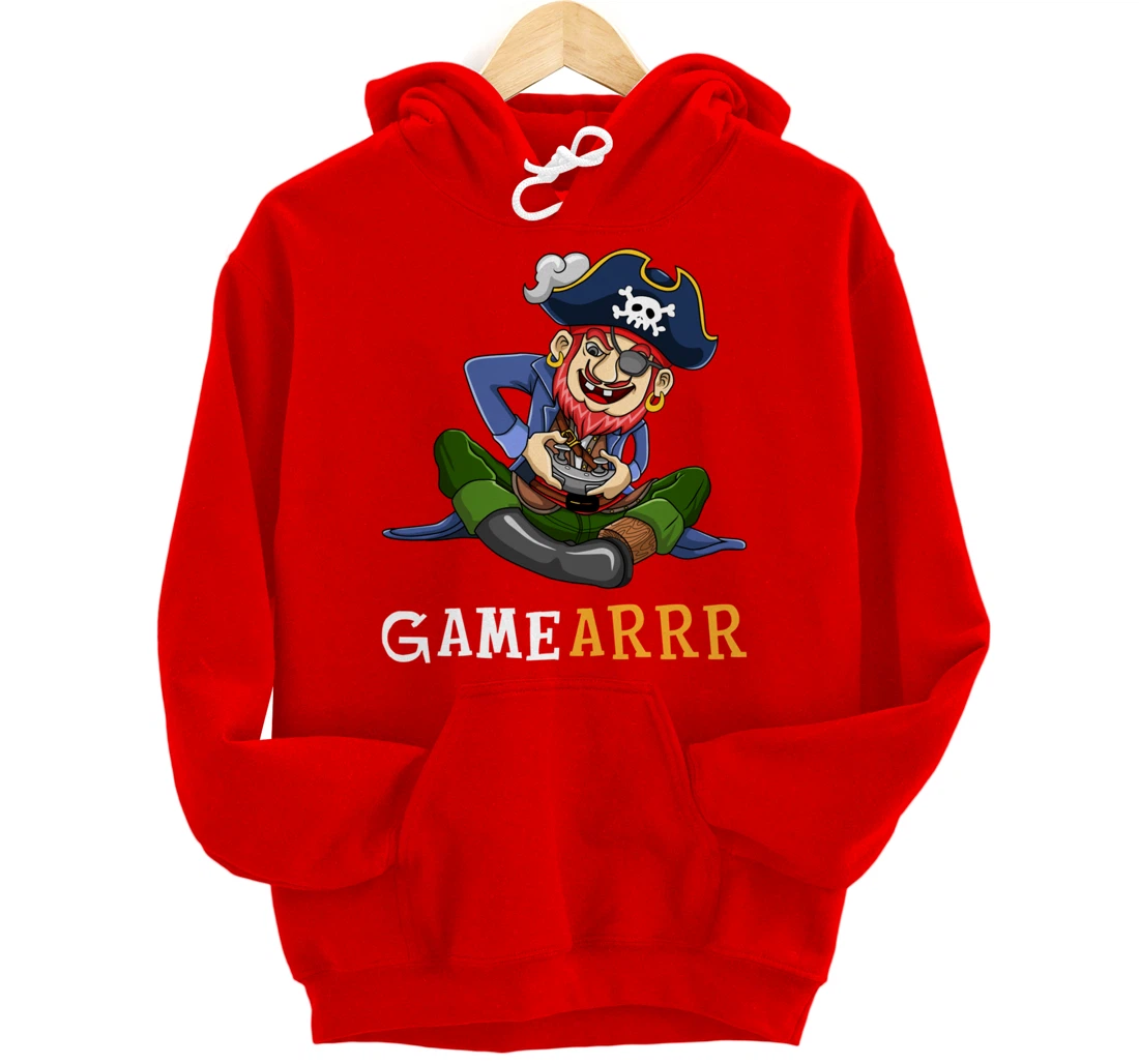 Gamearrr Gamer Pirate Hat Gaming Video Game Controller Pullover Hoodie