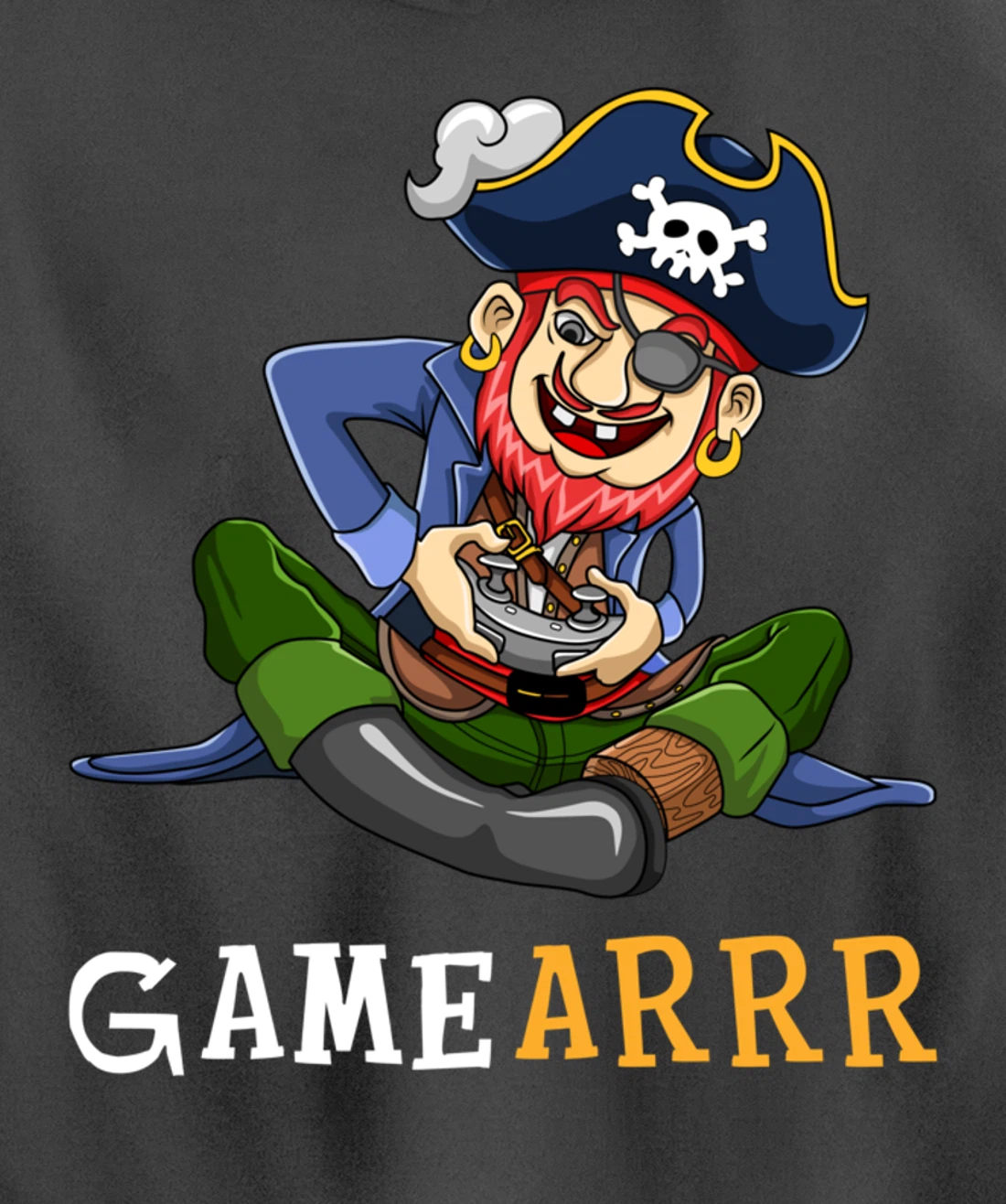 Gamearrr Gamer Pirate Hat Gaming Video Game Controller Pullover Hoodie