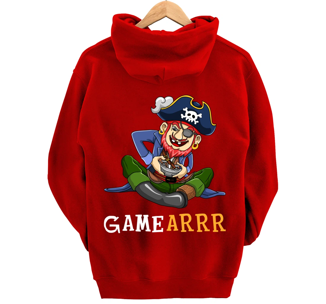 Gamearrr Gamer Pirate Hat Gaming Video Game Controller Pullover Hoodie