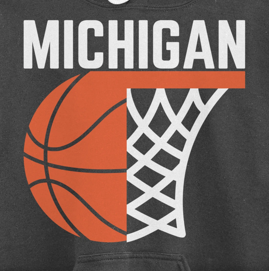 Michigan USA State net ball basketball graphic sport players Pullover Hoodie