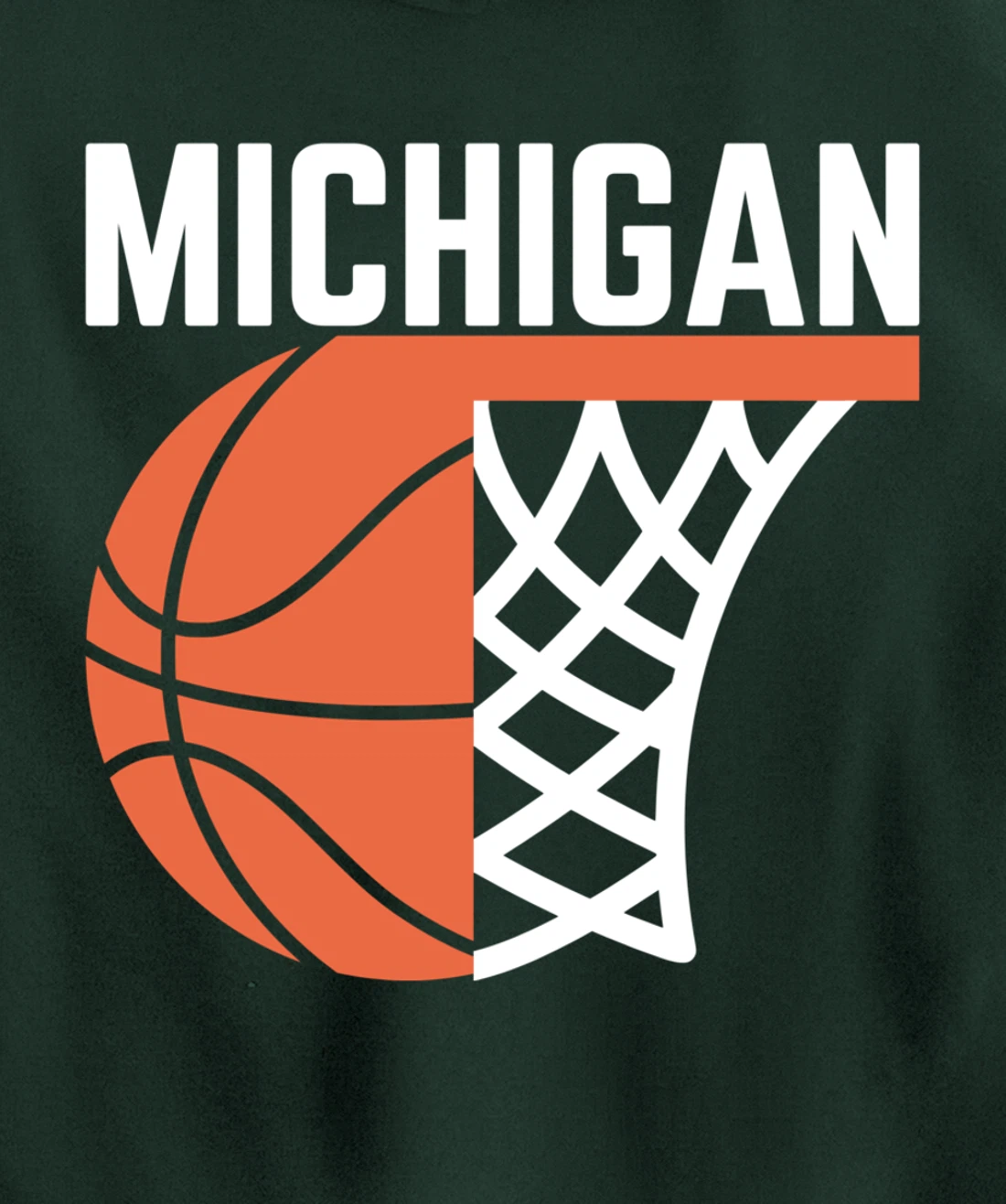 Michigan USA State net ball basketball graphic sport players Pullover Hoodie