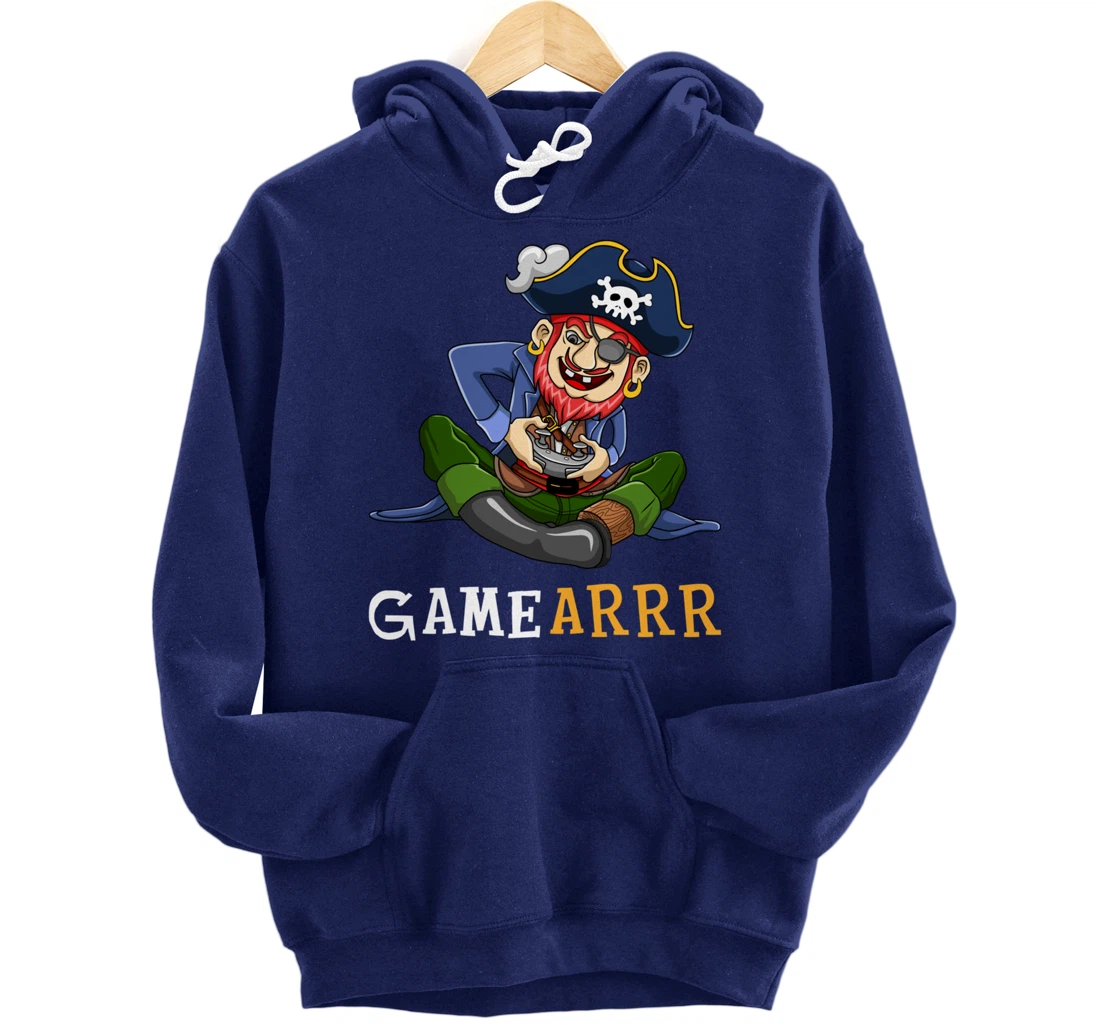 Gamearrr Gamer Pirate Hat Gaming Video Game Controller Pullover Hoodie