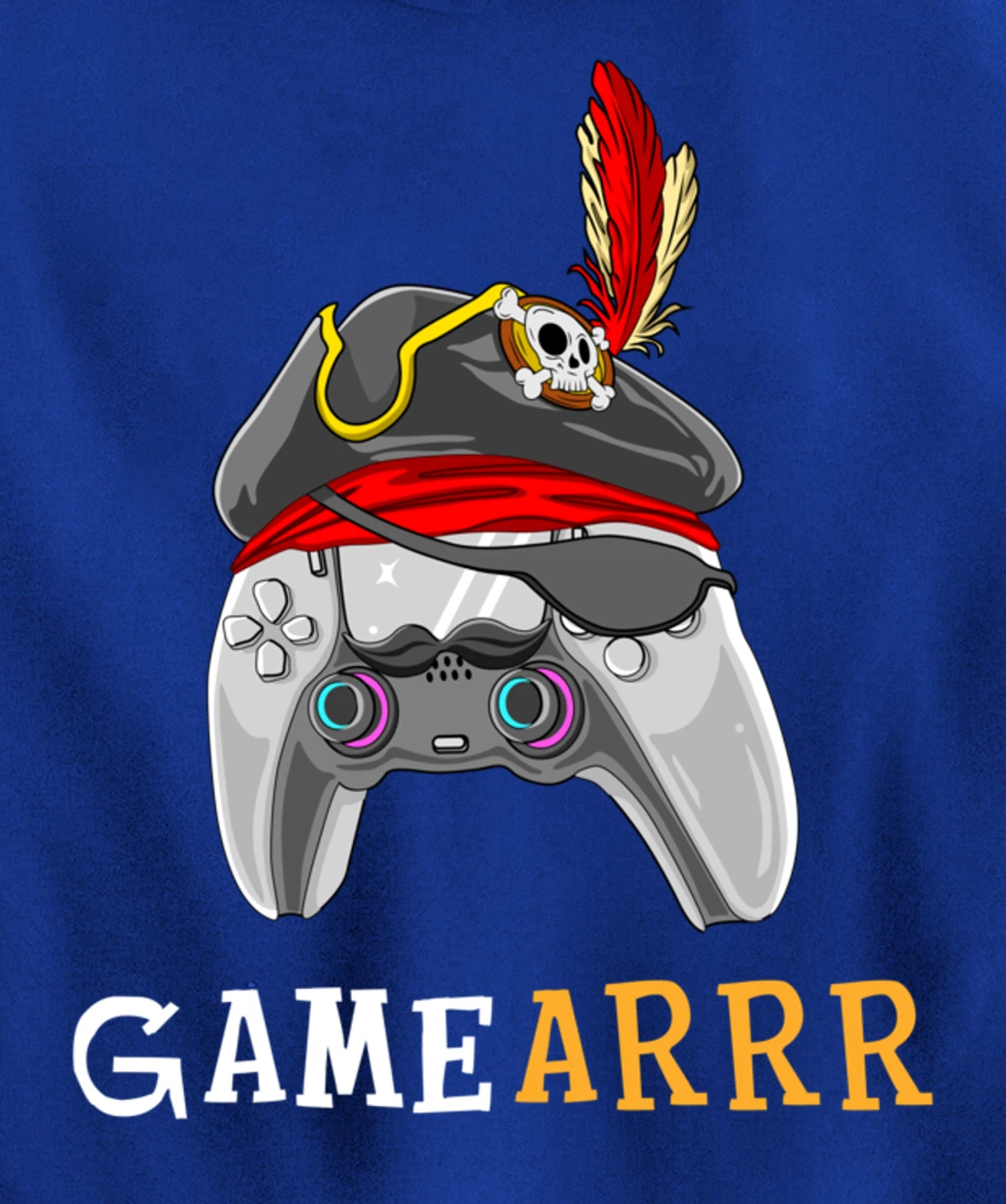 Gamearrr Gamer Pirate Hat Gaming Video Game Controller Pullover Hoodie