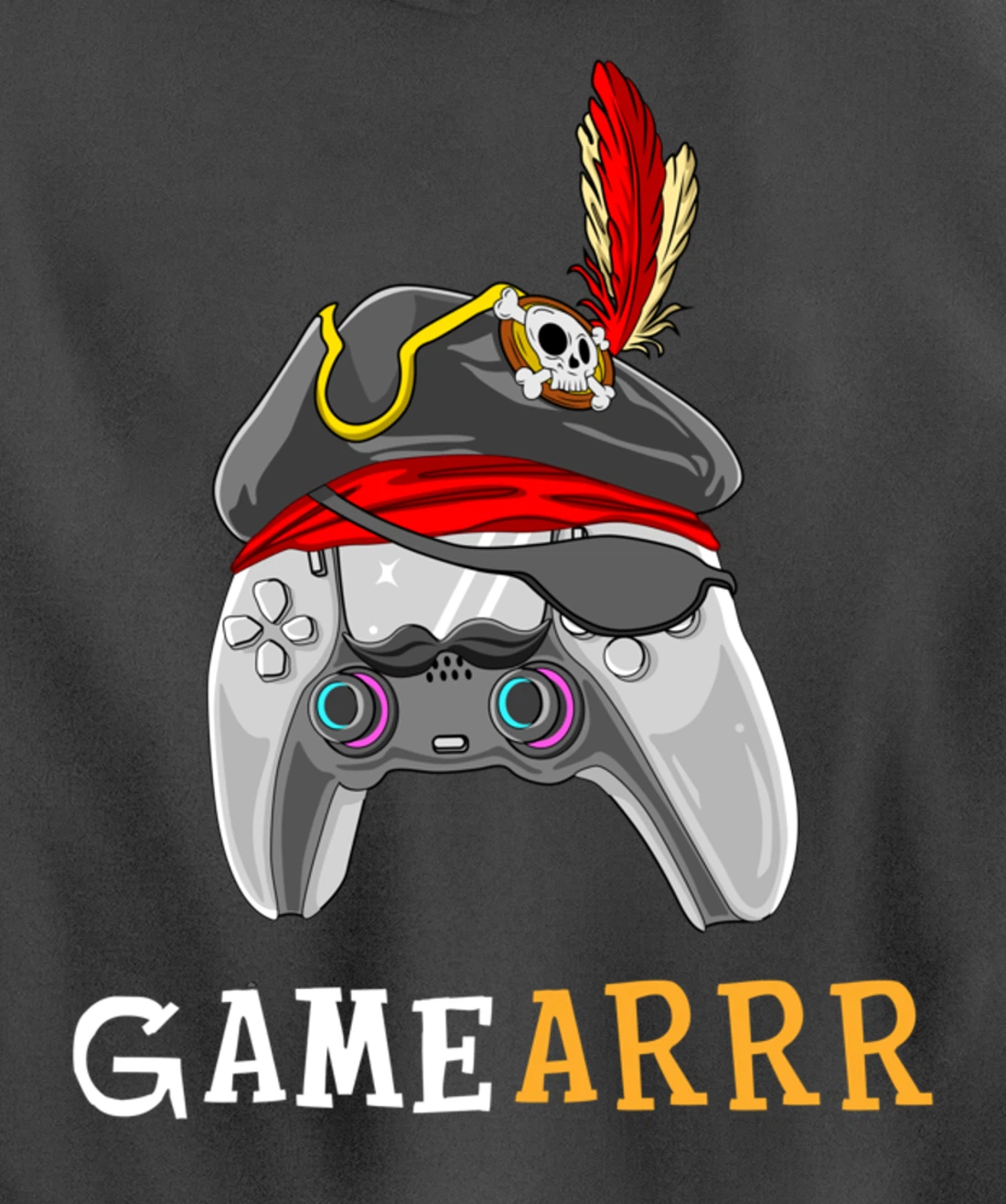 Gamearrr Gamer Pirate Hat Gaming Video Game Controller Pullover Hoodie