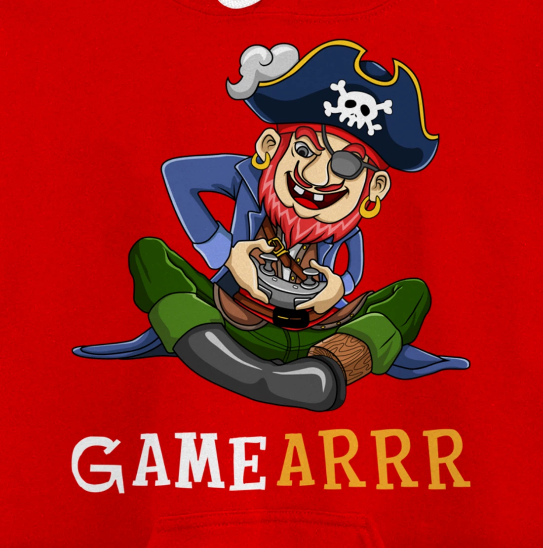 Gamearrr Gamer Pirate Hat Gaming Video Game Controller Pullover Hoodie