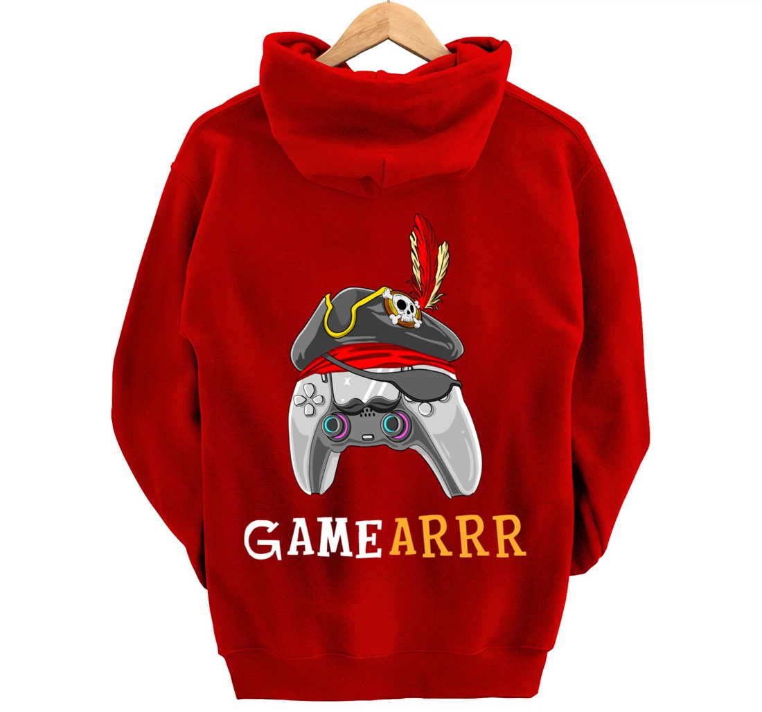 Gamearrr Gamer Pirate Hat Gaming Video Game Controller Pullover Hoodie