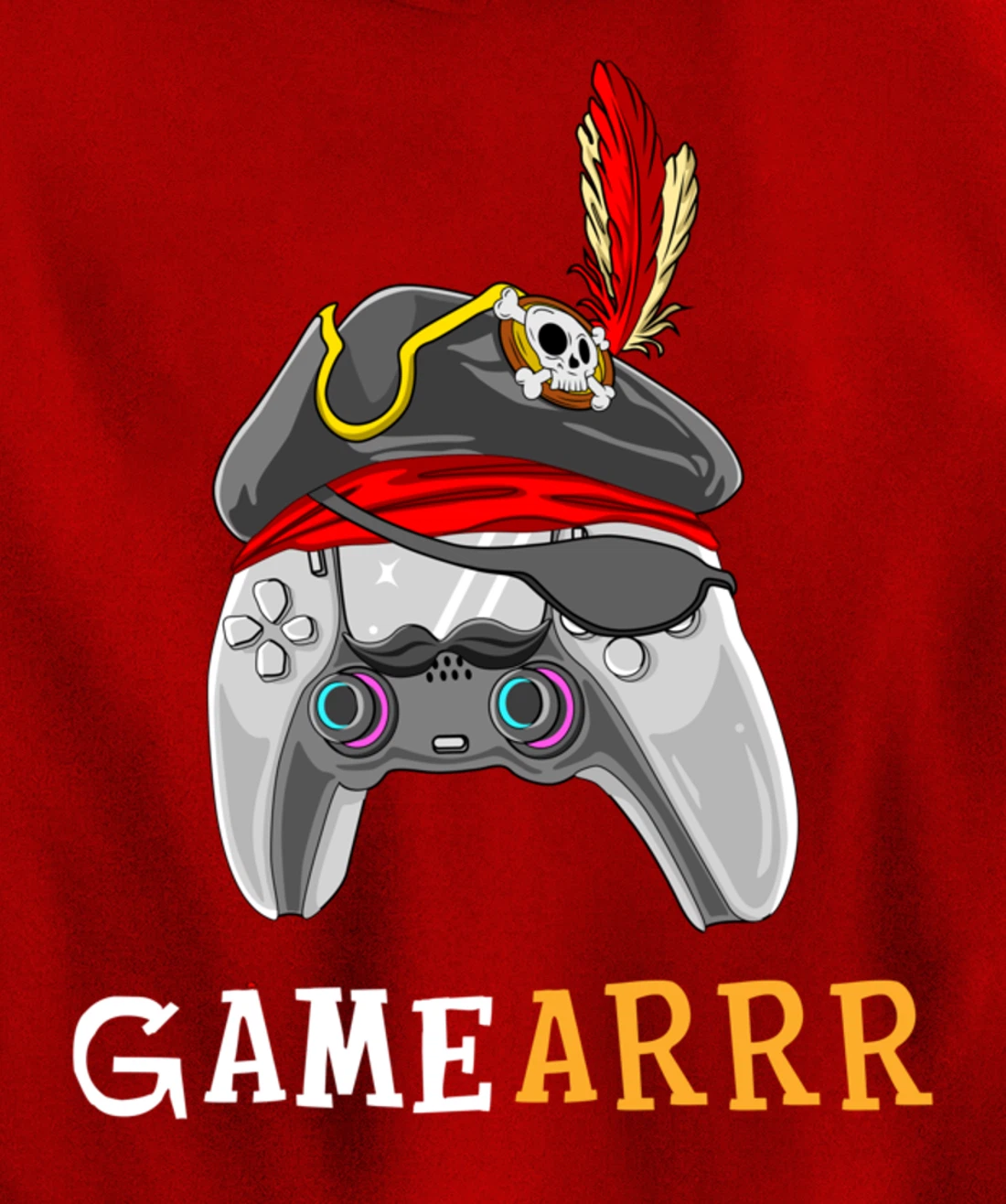 Gamearrr Gamer Pirate Hat Gaming Video Game Controller Pullover Hoodie