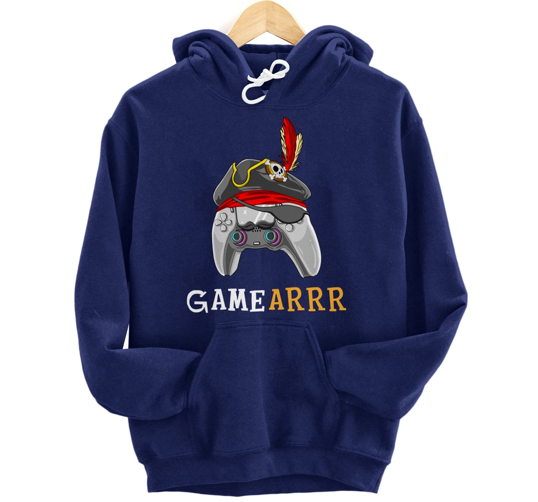 Gamearrr Gamer Pirate Hat Gaming Video Game Controller Pullover Hoodie